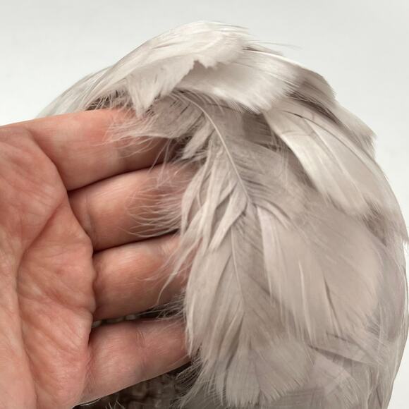 Vintage Taupe Gray Feather Hat Yugoslavia Millinery Cocktail Cap Women\'s Formal main image 9